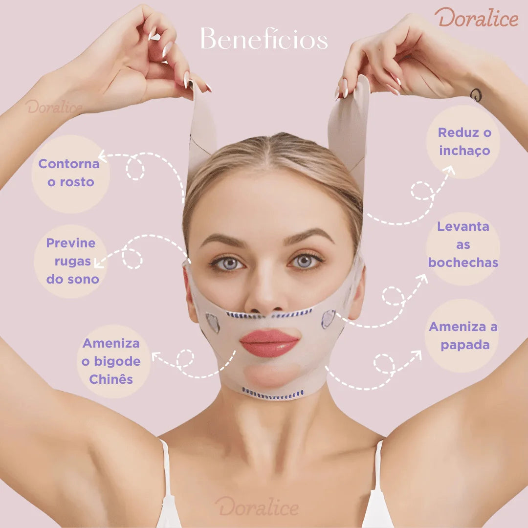 V-Revitalize™ - Máscara de Contorno Facial - Suaviza Rugas, Papada e Modela o Rosto