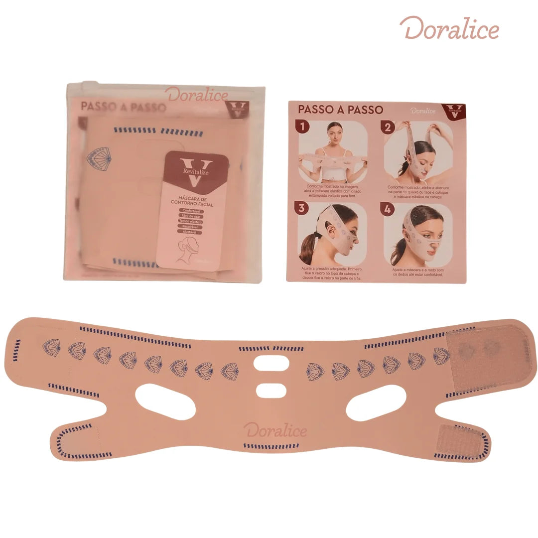 V-Revitalize™ - Máscara de Contorno Facial - Suaviza Rugas, Papada e Modela o Rosto