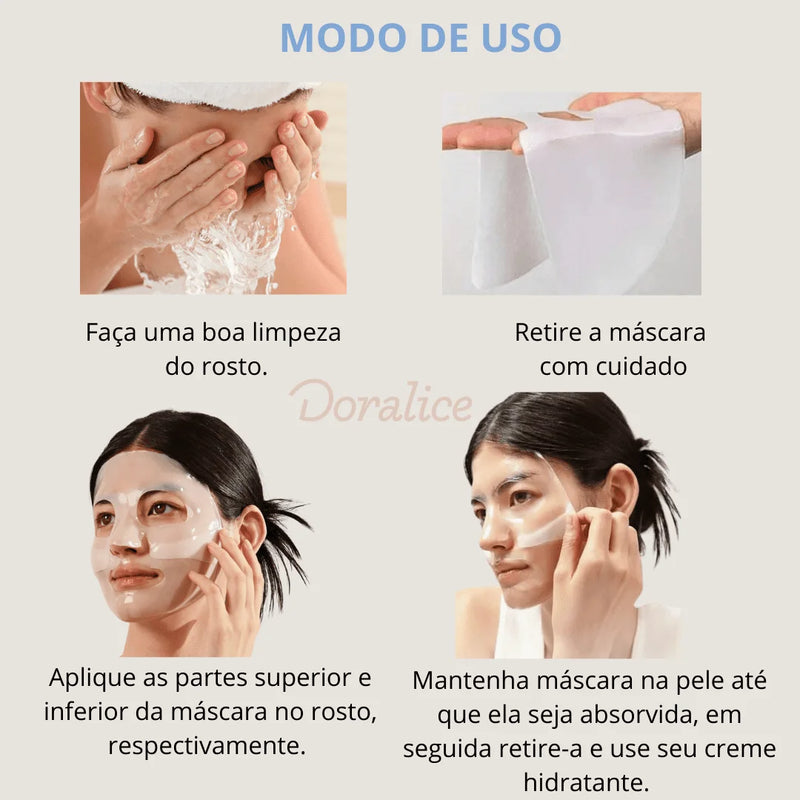 Collagen Glow - Máscara Facial  para hidratação e reparação - 🔥Kit 5 Máscaras🔥