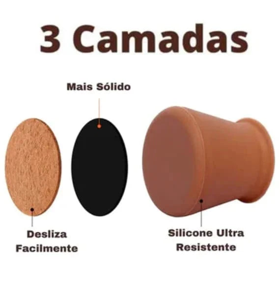 Protetor de Pés de Cadeira em Silicone - Kit 16 peças