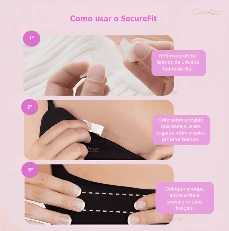 SecureFit™ - Fitas dupla face invisível para Roupas - KIT com 36 Fitas