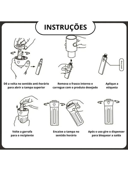 Dispensador Portátil 3 em 1 para Cremes, Shampoo e Loções