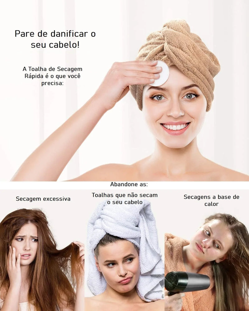 Toalha de Cabelo de Secagem Rápida