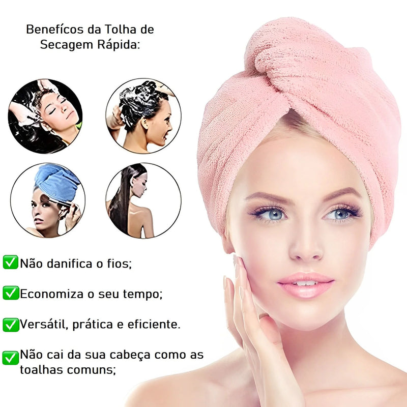 Toalha de Cabelo de Secagem Rápida