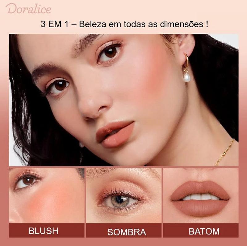 Batom O.TWO.O  3 em 1 -  Blush, sombra e batom