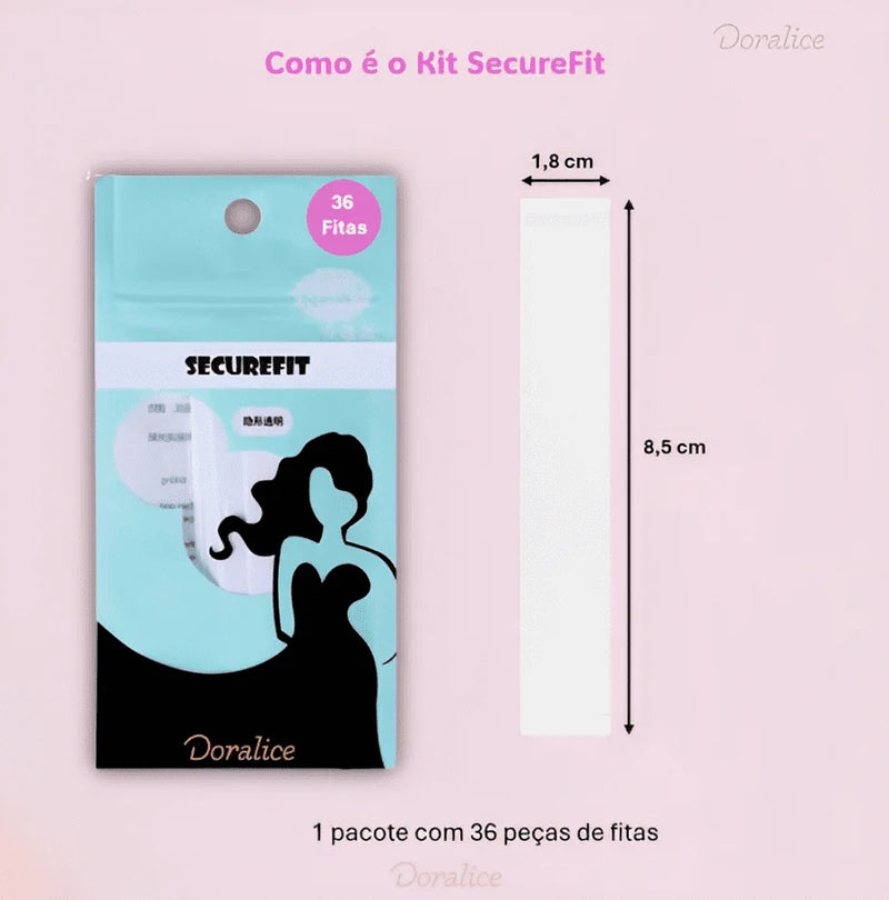 SecureFit™ - Fitas dupla face invisível para Roupas - KIT com 36 Fitas