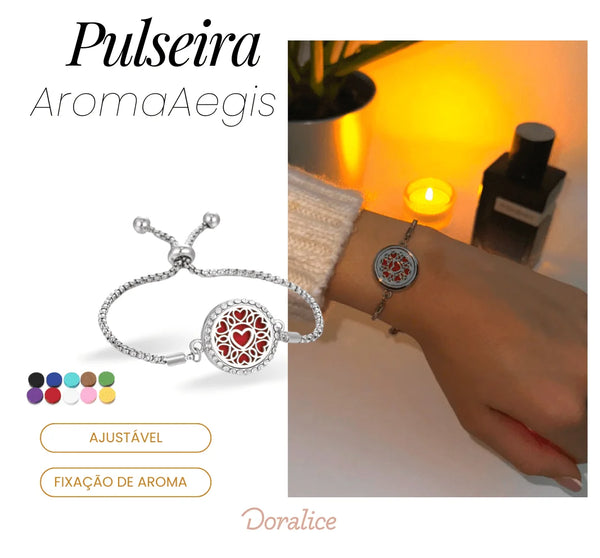 AromaAegis™ - Pulseira difusora de Perfume e Óleos Essenciais