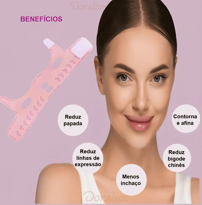 V-Revitalize™ - Máscara de Contorno Facial - Suaviza Rugas, Papada e Modela o Rosto