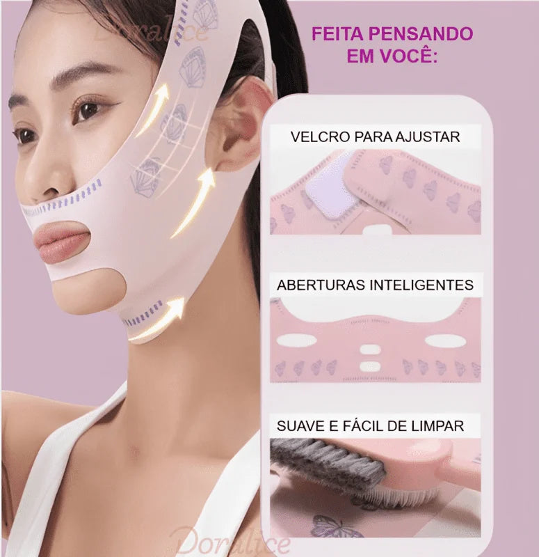 V-Revitalize™ - Máscara de Contorno Facial - Suaviza Rugas, Papada e Modela o Rosto