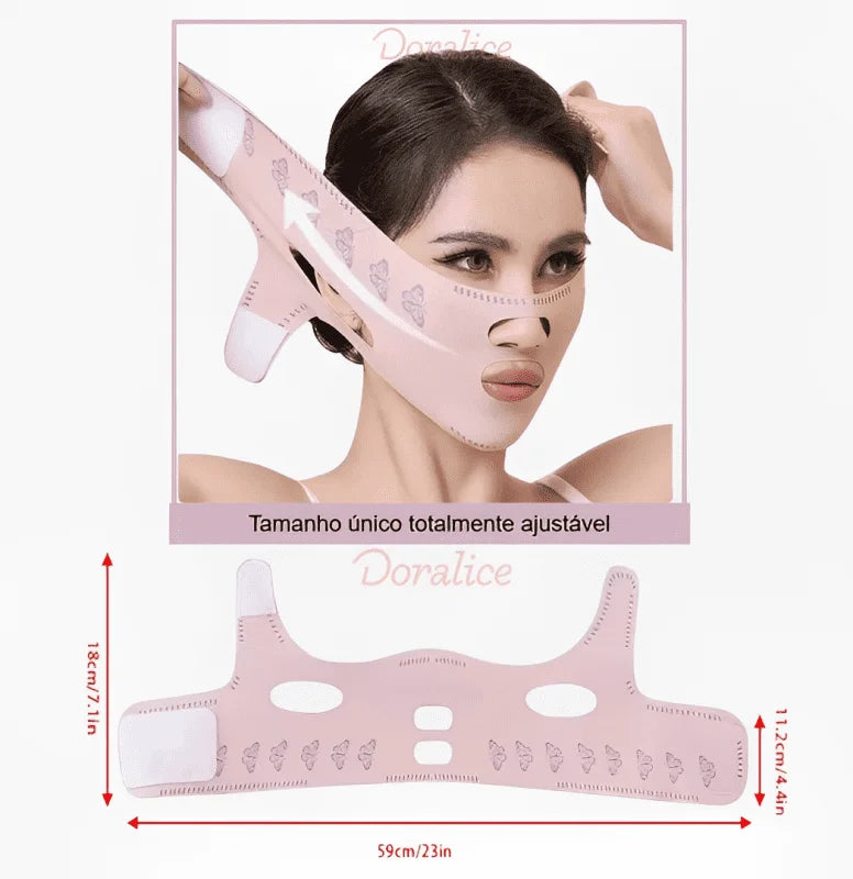 V-Revitalize™ - Máscara de Contorno Facial - Suaviza Rugas, Papada e Modela o Rosto